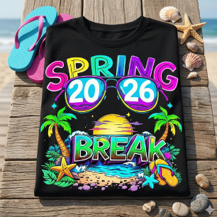 Camiseta Retro Spring Break 2026 Vacaciones de Pla