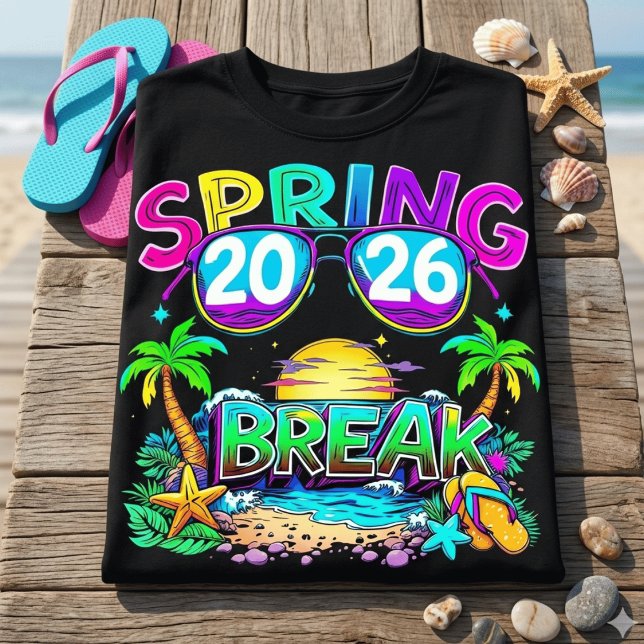 Camiseta Retro Spring Break 2026 Vacaciones de Pla (Subido por el creador)