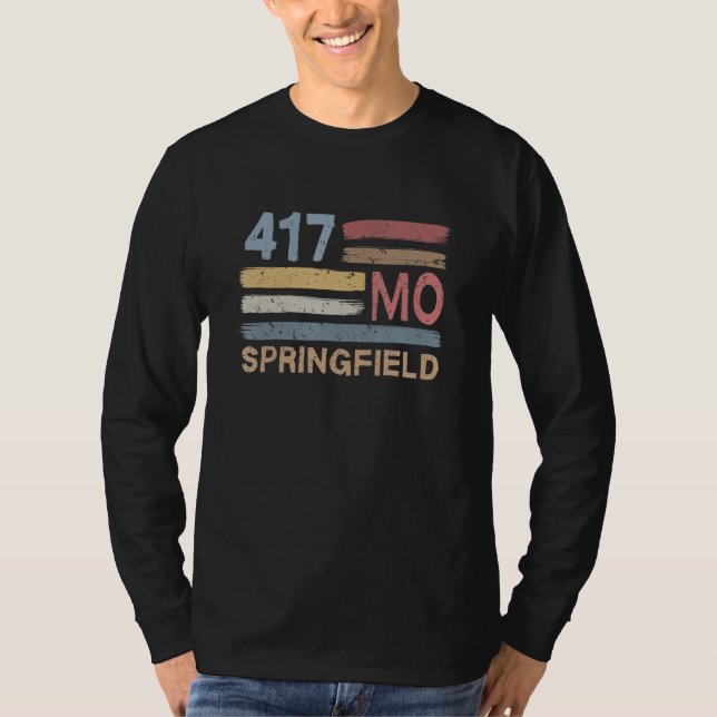 Camiseta Retro Springfield Area Code 417 Residents State Mi (Anverso)