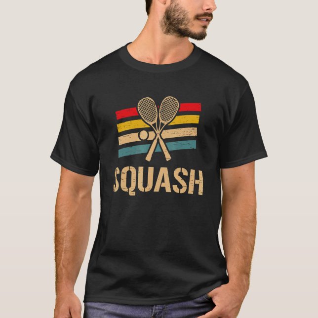 Camiseta Retro Squash Play Server Racket Player (Anverso)