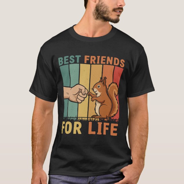 Camiseta Retro Squirrel Bestie - Fiebre de Puño para siempr (Anverso)