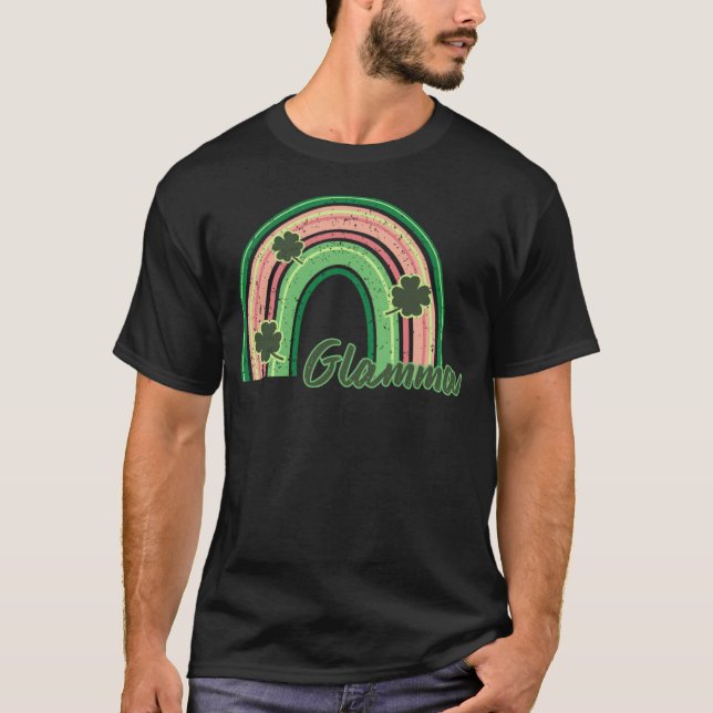 Camiseta Retro St Patrick s day Glamma  Rainbow Shamrock Pa (Anverso)