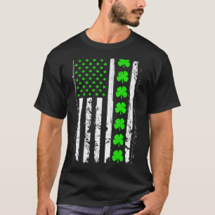 Camiseta Retro St Patrick's Day Green IRISH American Flag S