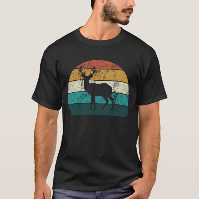 Camiseta Retro Stag Guay Sunset Mase Deer Animal (Anverso)