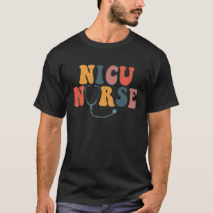 Camiseta Retro Stethoscope Enfermera neonatal Enfermera NIC