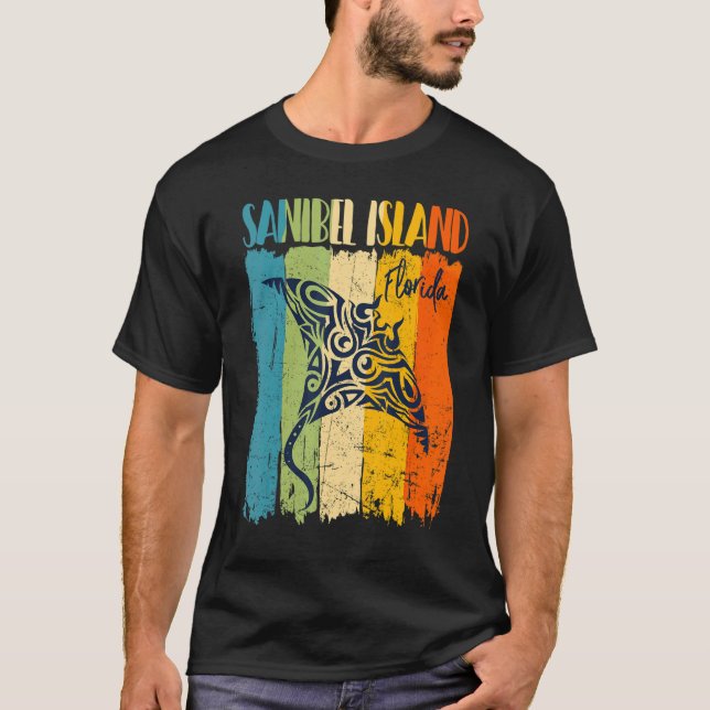Camiseta Retro Stingray Sanibel Island Florida Amigo temáti (Anverso)