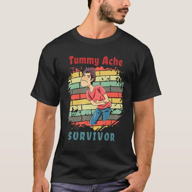 Camiseta Retro Stomachache IBS  Tummy Ache Survivor (Anverso)