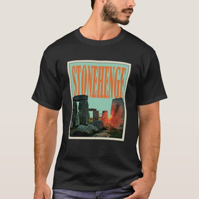 Camiseta Retro Stonehenge England Souvenir (Anverso)