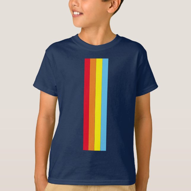 Camiseta Retro Stripes T-Shirt para niños (Navy Blue Multi) (Anverso)