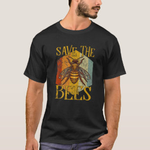 Camiseta Retro Style Bee Beekeeper Graphic Earth Day Save T