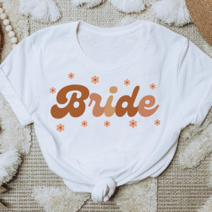 Camiseta Retro Style Bride with Brown Flowers