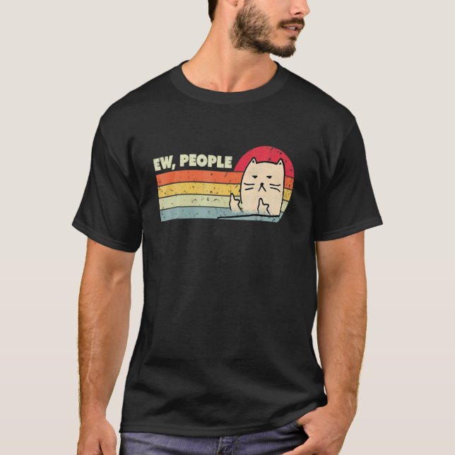 Camiseta Retro Style Ew People Cat   Cat (Anverso)