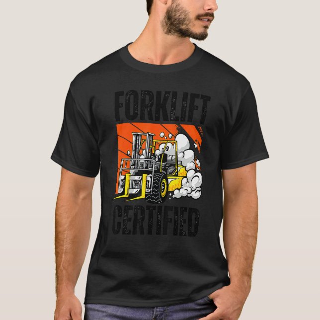 Camiseta Retro Style Funny Forklift Operator Forklift Certi (Anverso)