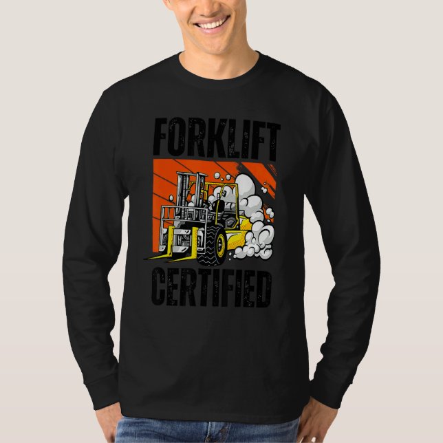 Camiseta Retro Style Funny Forklift Operator Forklift Certi (Anverso)