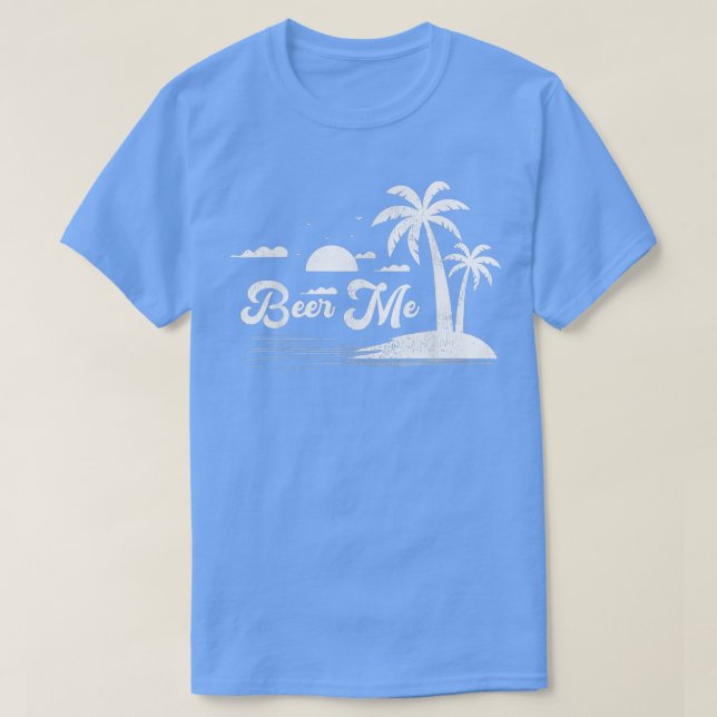 Camiseta Retro Style Palm Tree California Beach Sunset Beer (Diseño del anverso)