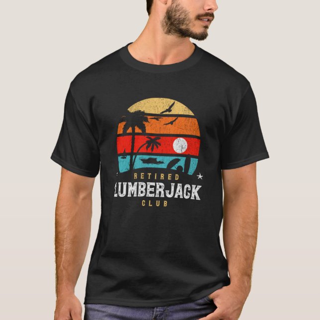 Camiseta Retro Style Retirement Gag Idea Retirada Lumberj (Anverso)