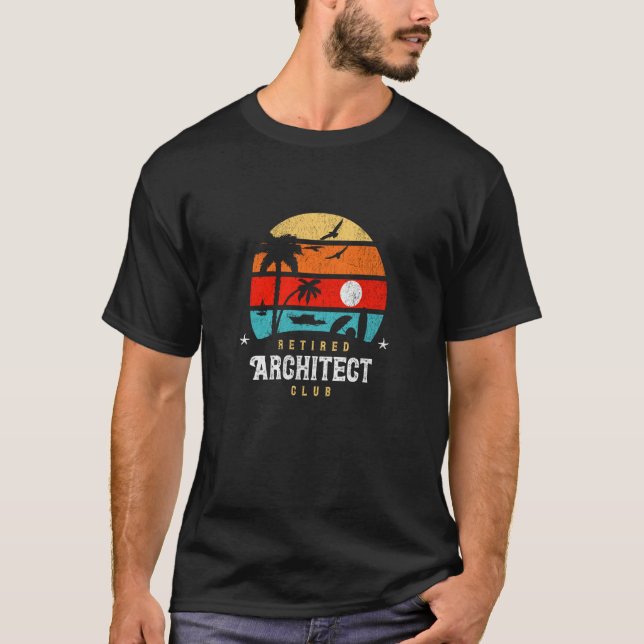 Camiseta Retro Style Retirement Gag Idea  Retired Architect (Anverso)