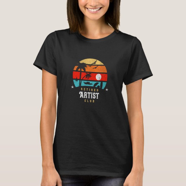 Camiseta Retro Style Retirement Gag Idea  Retired Artist (Anverso)