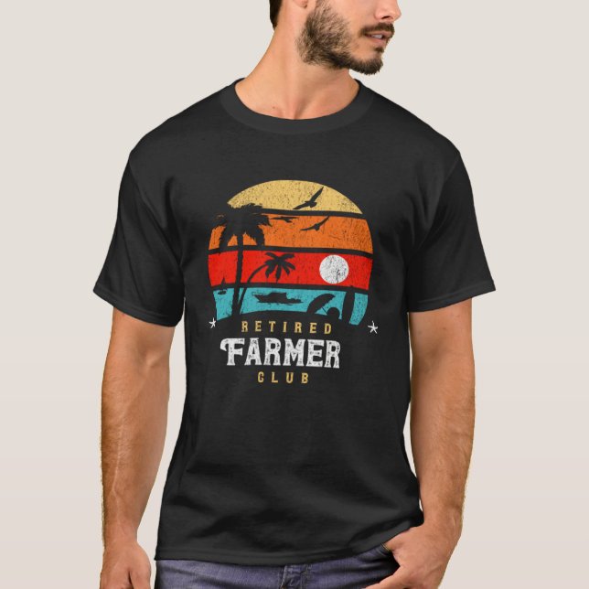 Camiseta Retro Style  Retirement Gag Idea   Retired Farmer (Anverso)