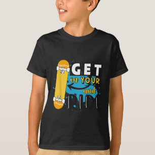 Camiseta Retro Sube a tu monopatín y anda en monopatín