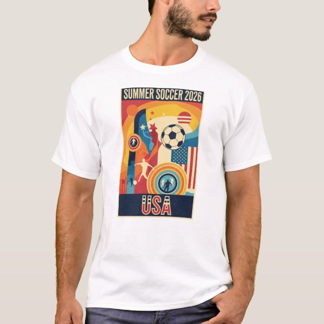 Camiseta Retro Summer 2026 Soccer USA Graphic T-Shirt (Anverso)