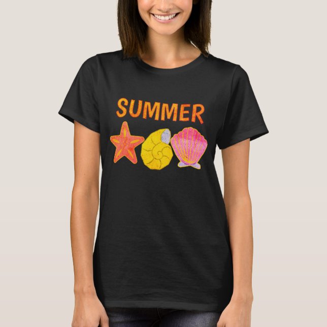 Camiseta Retro Summer Seashells  (Anverso)