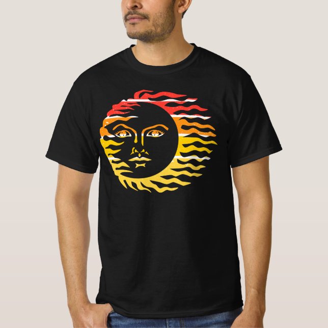 Camiseta Retro Sun Face Art (Anverso)