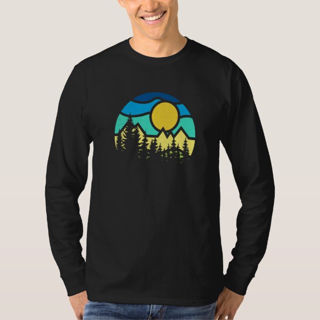 Camiseta Retro Sun Minimalist Pine Tree Graphic (Anverso)