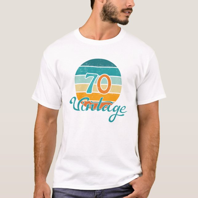 Camiseta Retro Sunset 70 Vintage Distressed (Anverso)