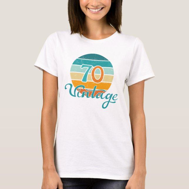 Camiseta Retro Sunset 70 Vintage Distressed (Anverso)