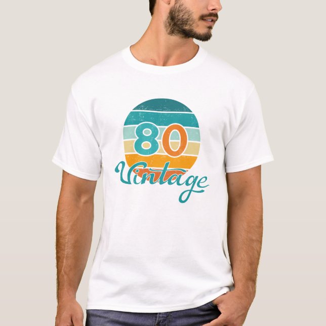 Camiseta Retro Sunset 80 Vintage Distressed (Anverso)