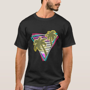 Camiseta retro sunset 80s funky retro palmeras tropicales s