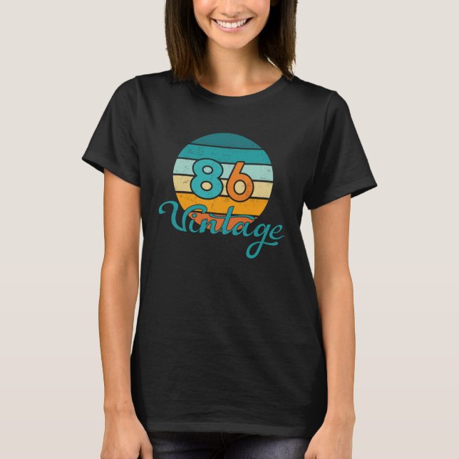 Camiseta Retro Sunset 86 Vintage Distressed (Anverso)