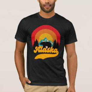 Camiseta Retro Sunset Alaska Juneau Bear Mountains Wild AK