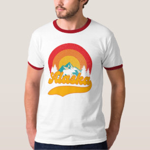 Camiseta Retro Sunset Alaska Juneau Moose 0Montañas salvaje