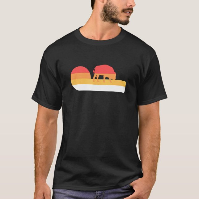 Camiseta Retro Sunset American Bison (Anverso)