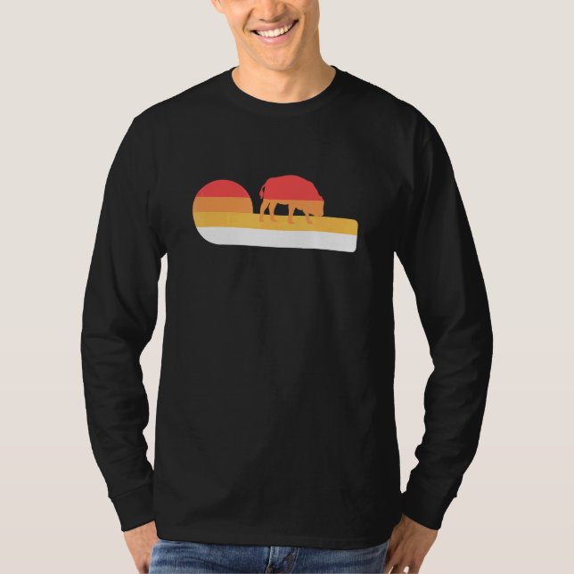 Camiseta Retro Sunset American Bison (Anverso)