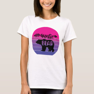 Camiseta Retro Sunset Auntie Bear