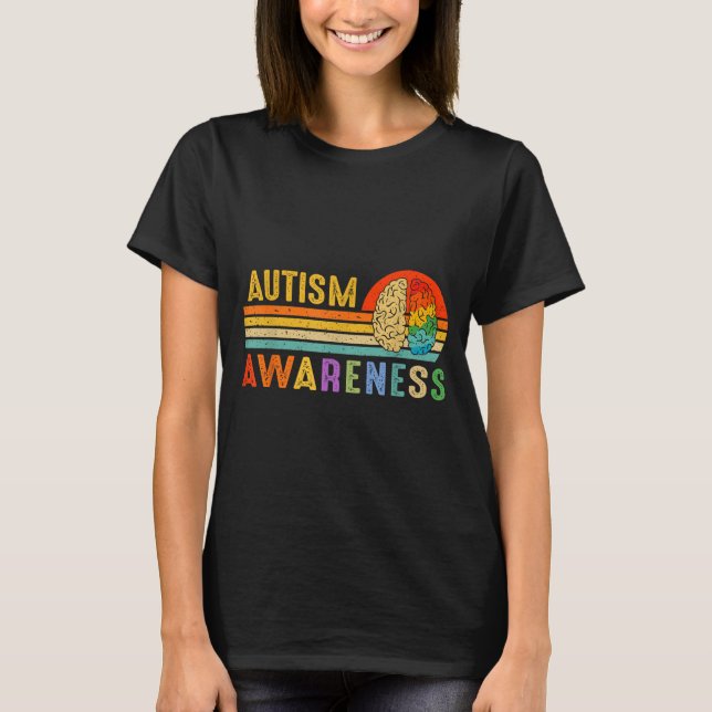 Camiseta Retro Sunset Autism Awareness Neurodiversity Spect (Anverso)