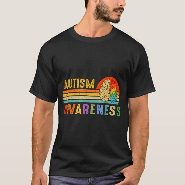 Camiseta Retro Sunset Autism Awareness Neurodiversity Spect (Anverso)
