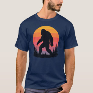 Camiseta Retro Sunset Bigfoot T-Shirt Vintage Sasquatch