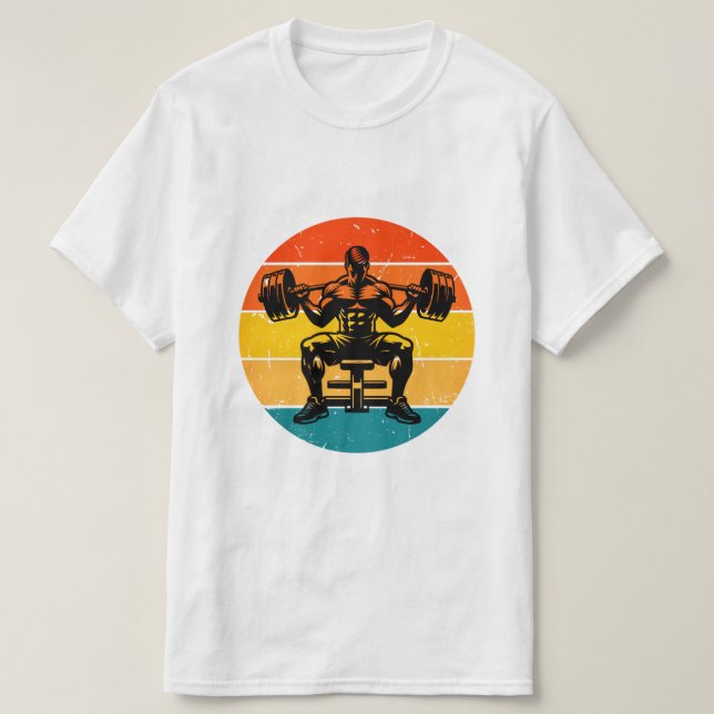 Camiseta Retro Sunset Bodybuilding T-Shirt - Men's Fitness  (Diseño del anverso)