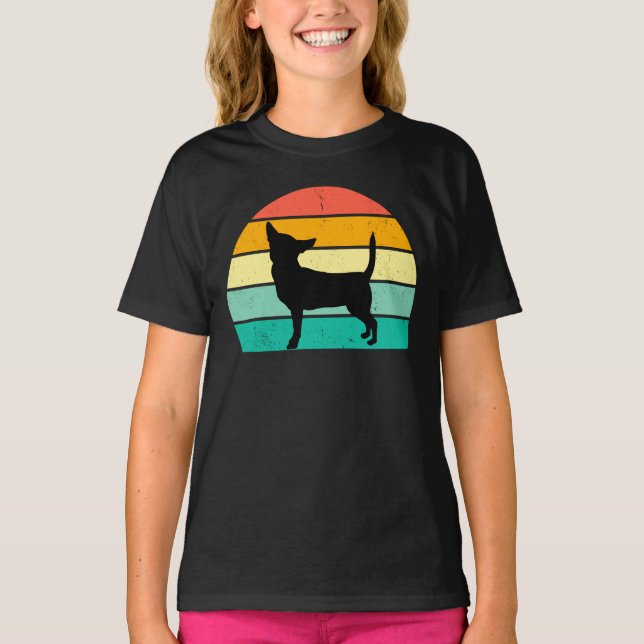 Camiseta Retro Sunset Chihuahua (Anverso)