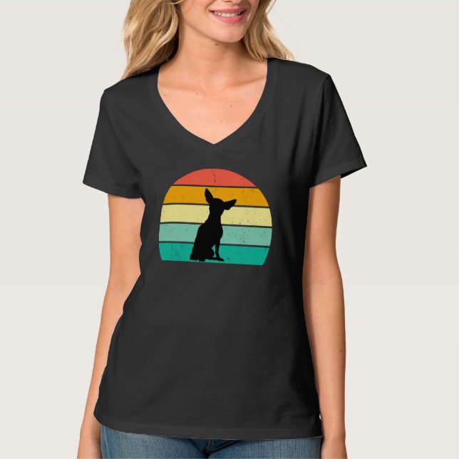 Camiseta Retro Sunset Chihuahua (Anverso)