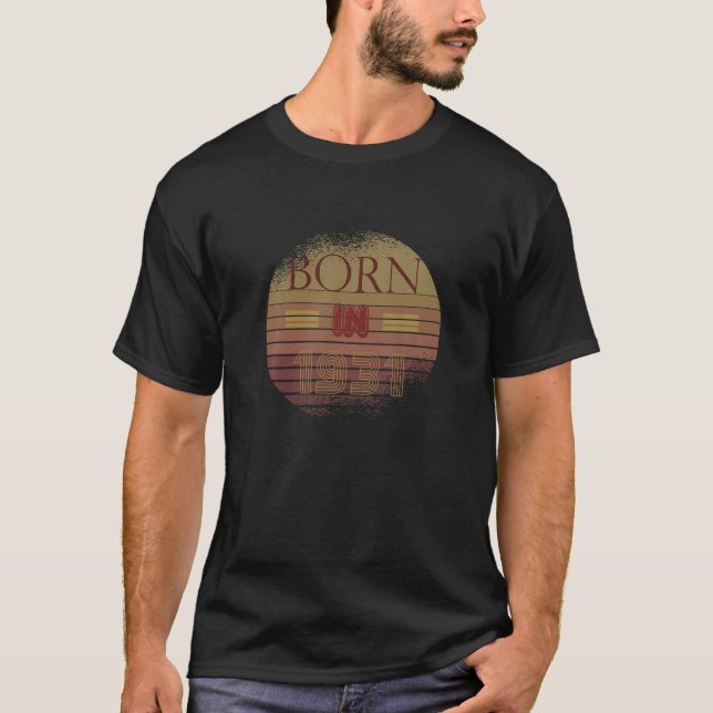 Camiseta Retro Sunset Collection Fecha De Nacimiento 1931 N (Anverso)