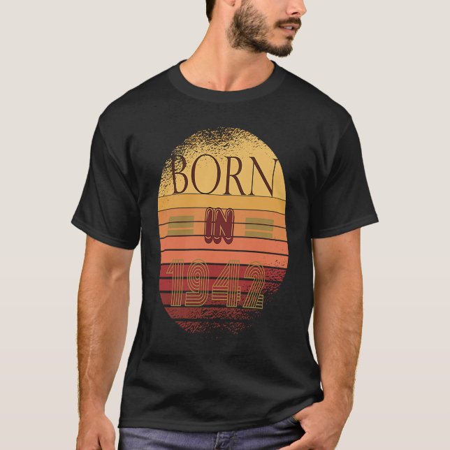Camiseta Retro Sunset Collection Fecha De Nacimiento 1942 B (Anverso)