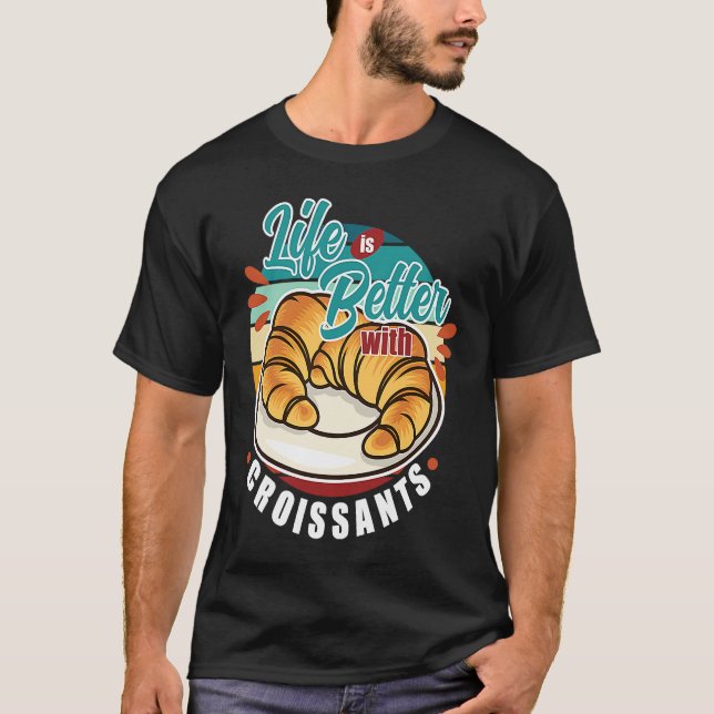 Camiseta Retro Sunset Croissant Quote Food Fan (Anverso)