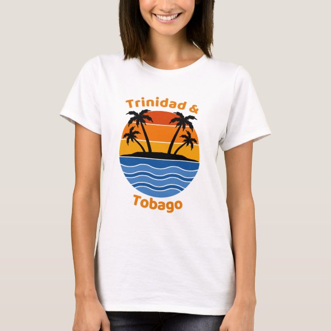 Camiseta Retro Sunset de Trinidad y Tobago (Anverso)