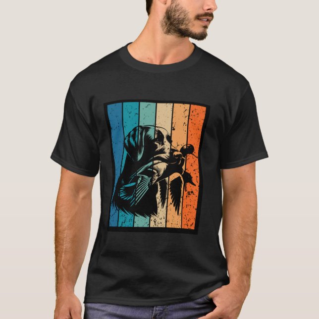 Camiseta Retro Sunset Duck Hunting Design Long Sleeve T Shi (Anverso)