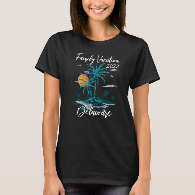 Camiseta Retro Sunset Family Vacation 2022 Delaware Beach (Anverso)